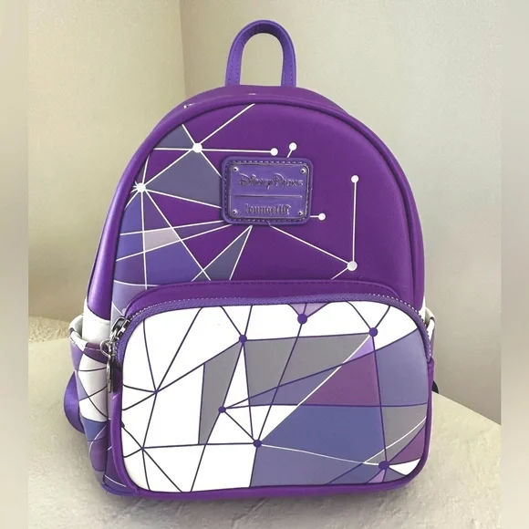 LOUNGEFLY UEC Purple White Abstract Wall Epcot Backpack New “Purple Wall”-Inspired Loungefly Backpack Appears at  main image 2
